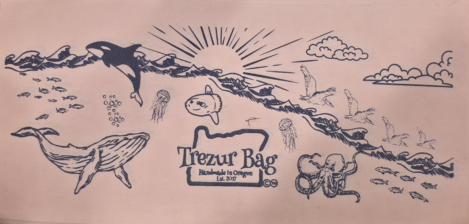 Blush Trezur Bag ocean series artwork