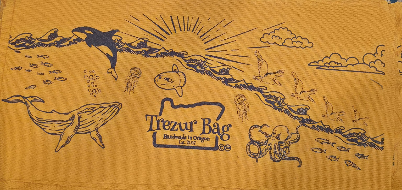 Gold Trezur Bag current ocean series artwork